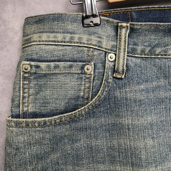 Levis 569 Mens Denim Shorts size 36 Relaxed Straight Fit Blue Jean 100% Cotton - Picture 9 of 11